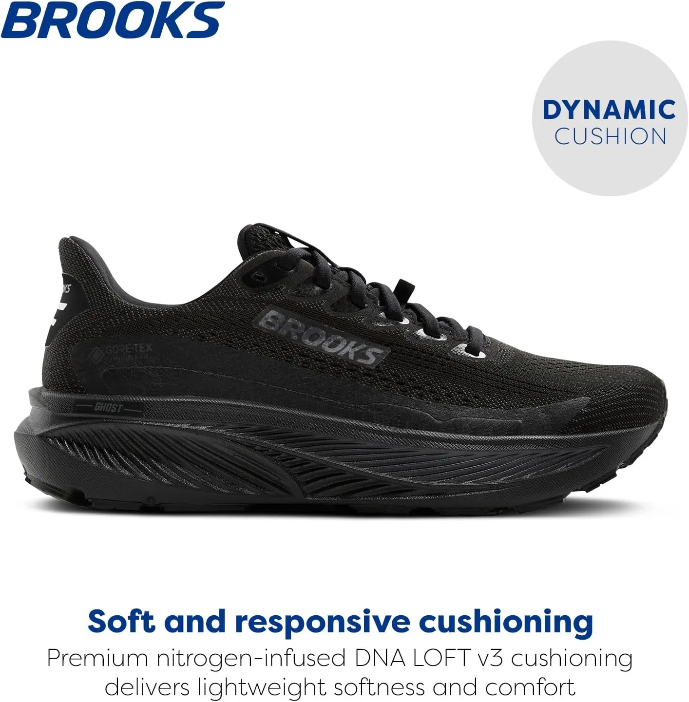 Мужские кроссовки Brooks Ghost 17 GTX, Black Ebony — фото 2
