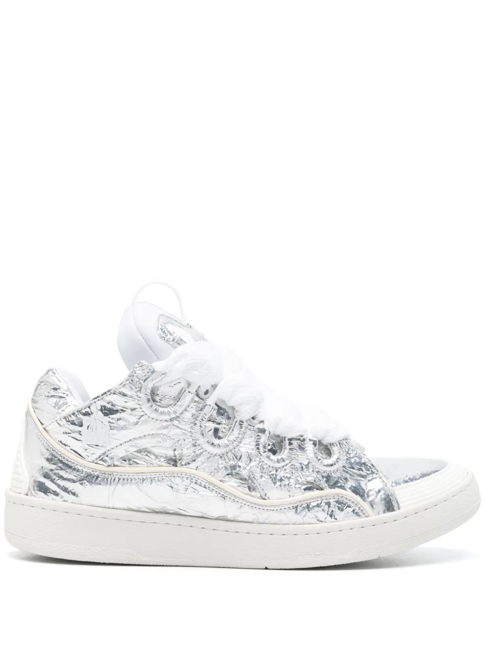 

Кроссовки Curb с жатым эффектом Lanvin, серебряный