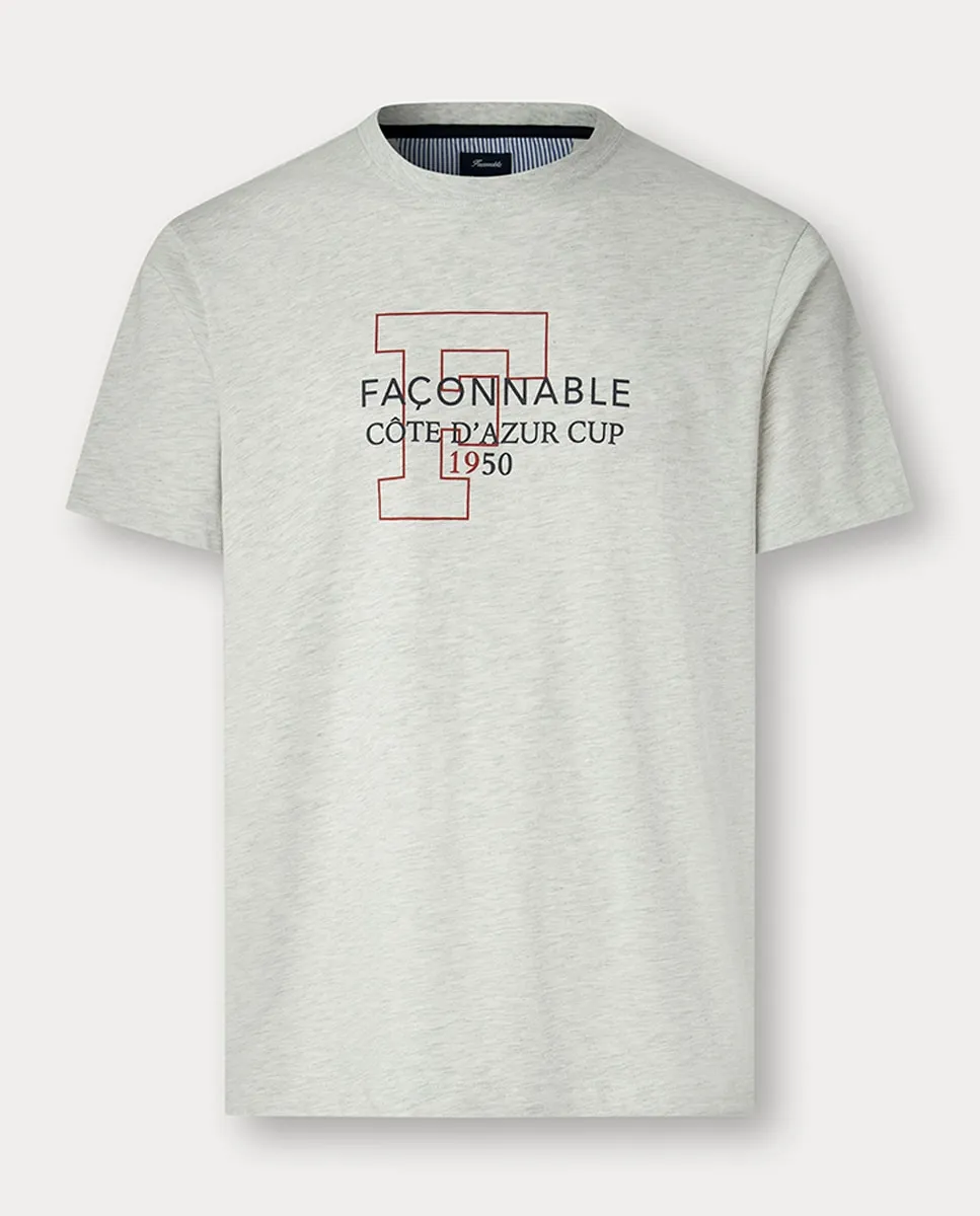 

Мужская футболка с коротким рукавом и центральным принтом Façonnable, серый