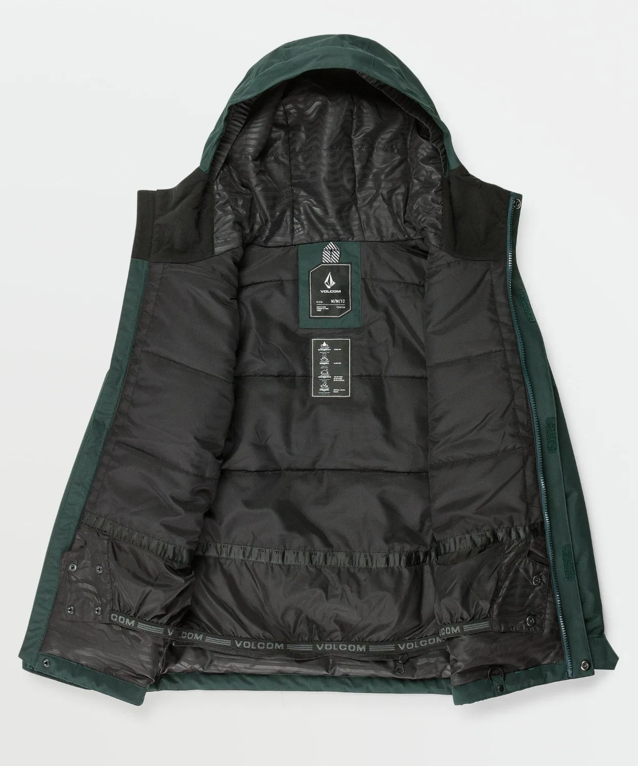 Детская утепленная куртка для сноуборда Volcom Kids Stone.91 Insulated Jacket, зеленая — фото 2