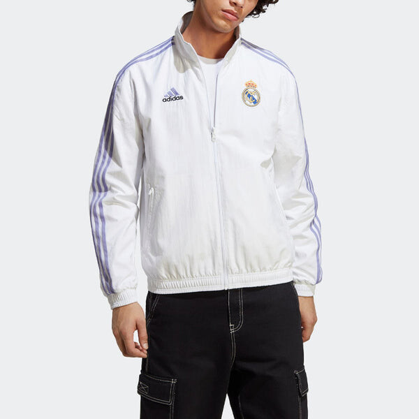 Куртка real madrid гимн двусторонняя куртка Adidas, белый — фото 4