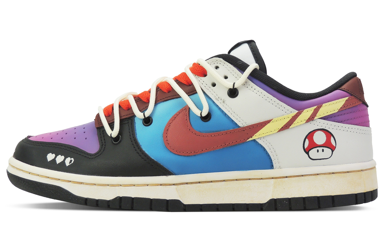 Детские Кроссовки Nike Dunk Low Retro Super Mario Мужские Черно-Фиолетовые — фото 2