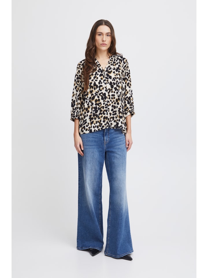 

ICHI Блузка IHMarrakech regular fit in Tannin Leo Aop