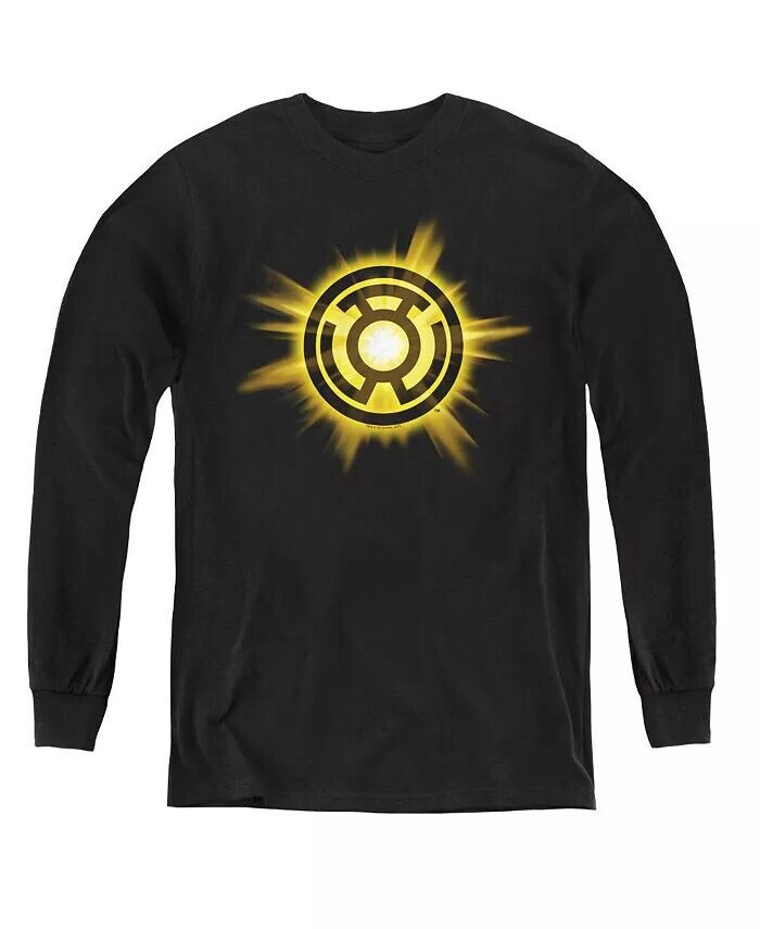 

Свитшот с длинным рукавом Yellow Glow для мальчиков и молодежи Green Lantern, черный