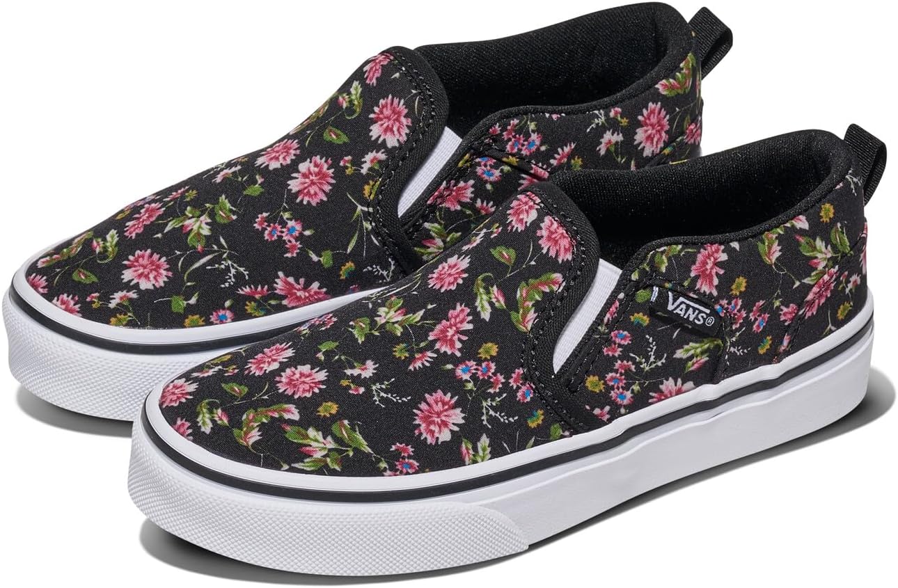 Кеды Vans Asher без шнурков для детей и подростков, черный — фото 2