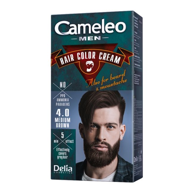 

Художественная краска для волос, бороды, усов и бакенбард Cameleo, цвет 4.0 brown