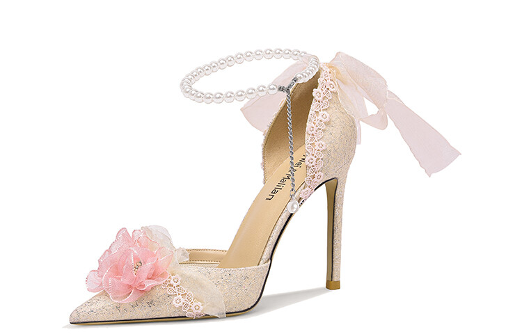

Туфли на высоком каблуке женские, шампанского розового цвета Lily Wei, цвет Champagne Pink