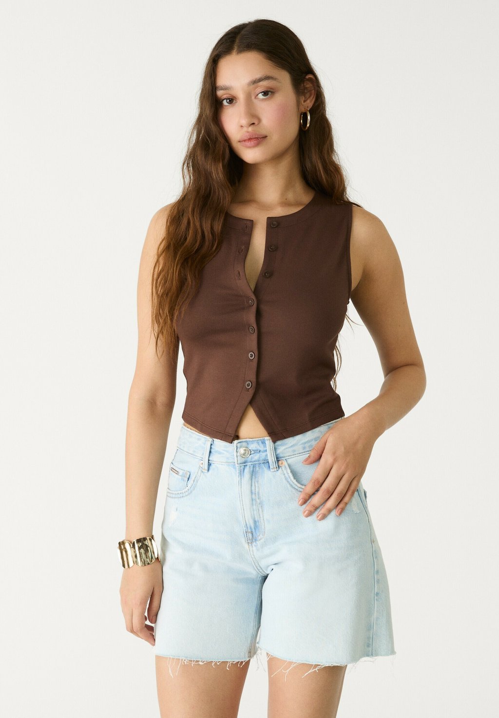 

Жилет Stradivarius, коричневый