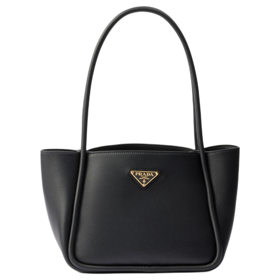 

PRADA Женская мини-сумка через плечо из зерненой кожи черная