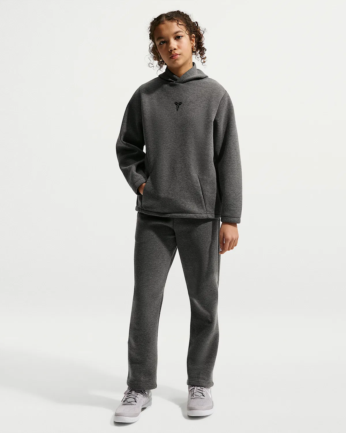 Детская баскетбольная худи Kobe Dri-FIT, Black Heather/Black — фото 4