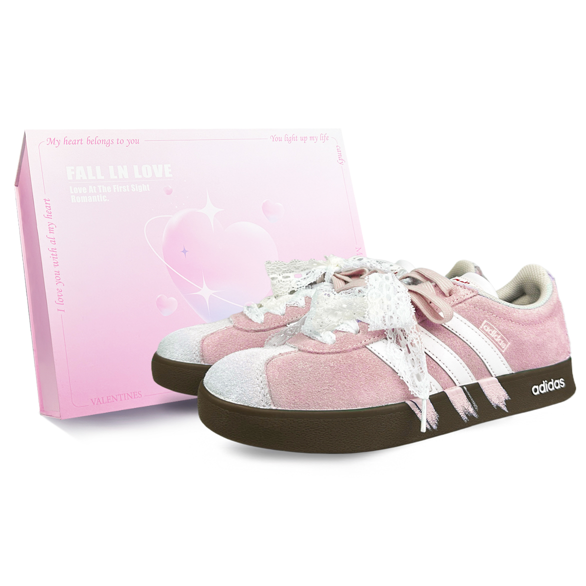 

Adidas Neo ВЛ Корт Лайфстайл скейтборд обувь унисекс низкие бело-розовые, цвет Pink