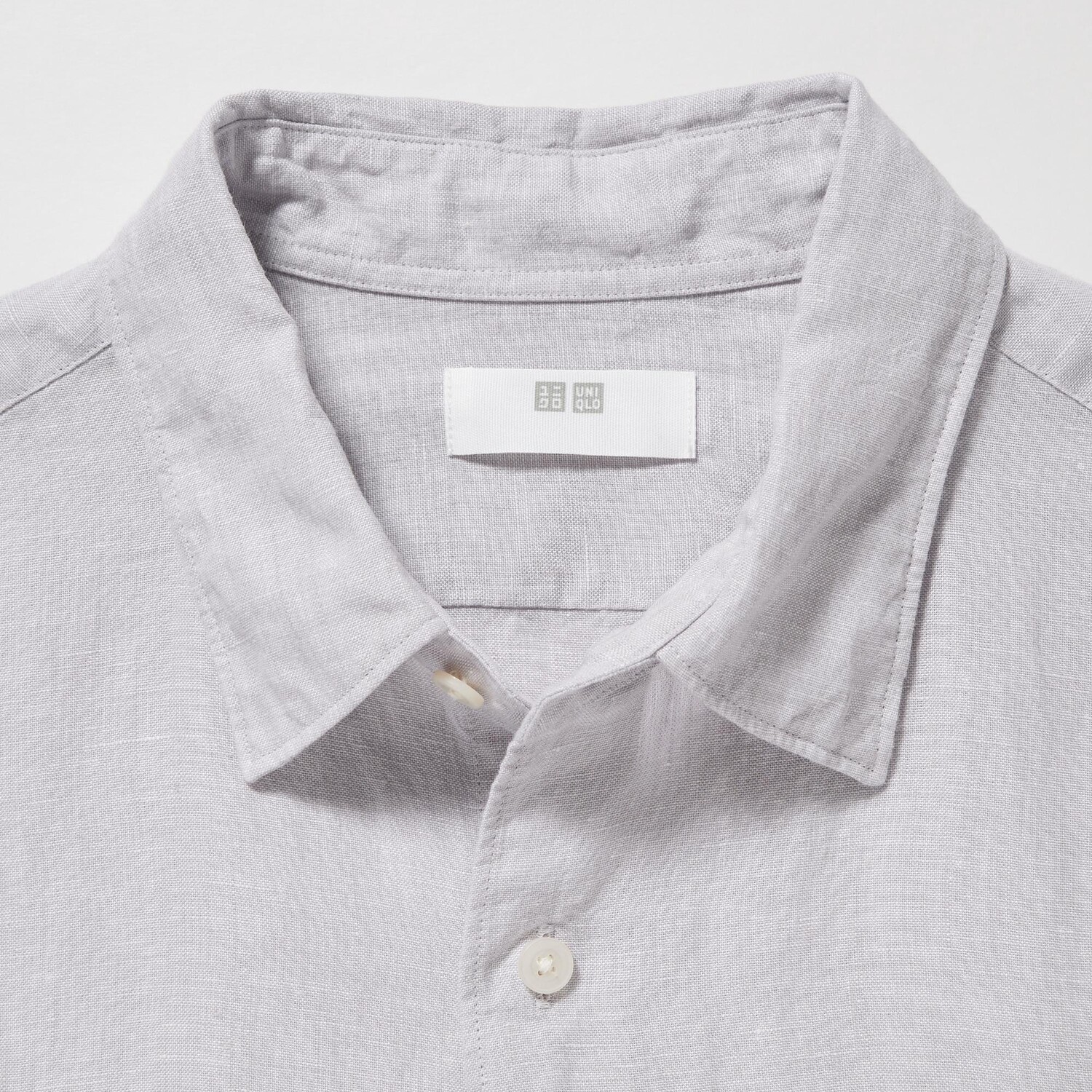 Рубашка UNIQLO стандартного кроя из льна премиум класса, белый — фото 3