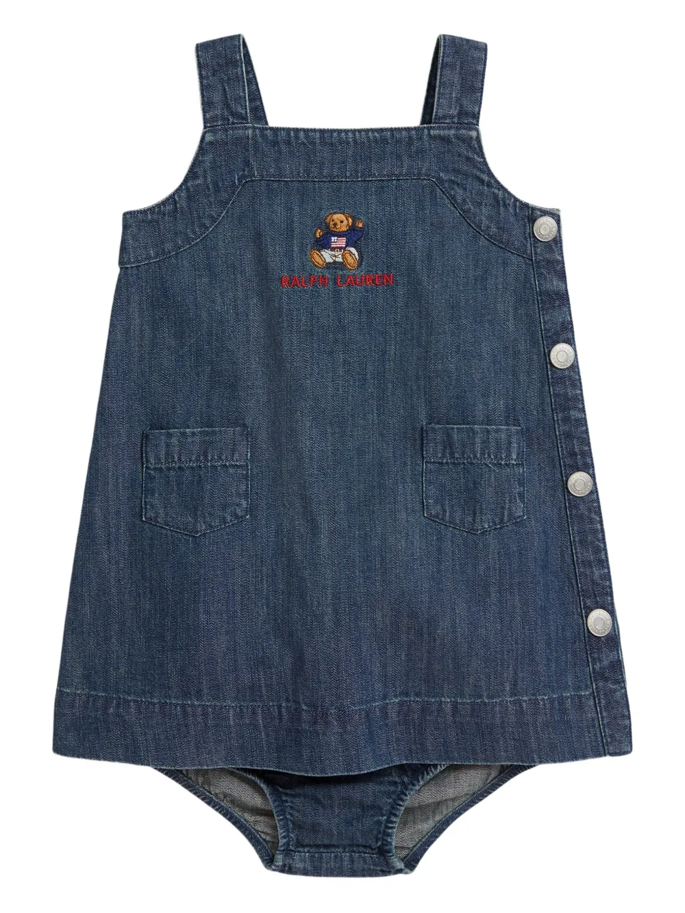 

Джинсовое платье с квадратным вырезом POLO RALPH LAUREN KIDS, синий