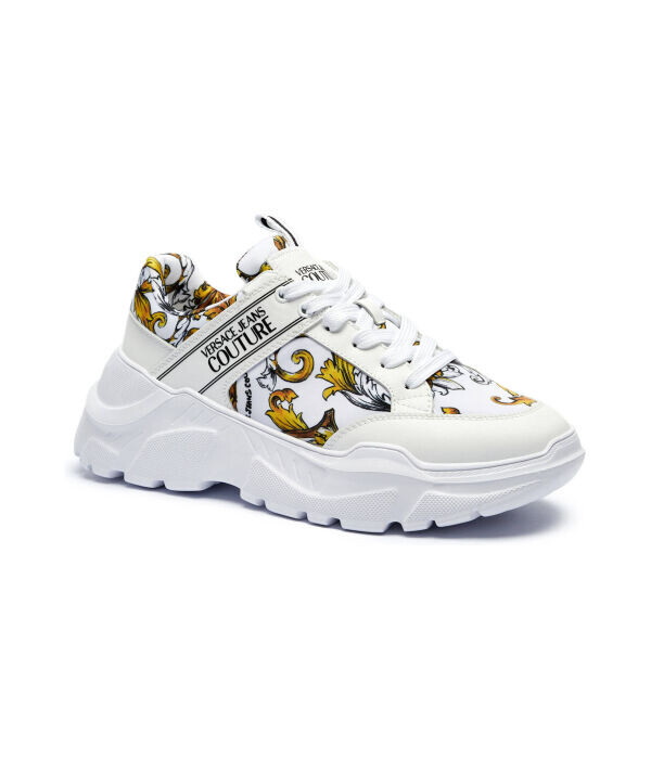 

Кроссовки мужские Versace Jeans Couture комбинированные с принтом, белый