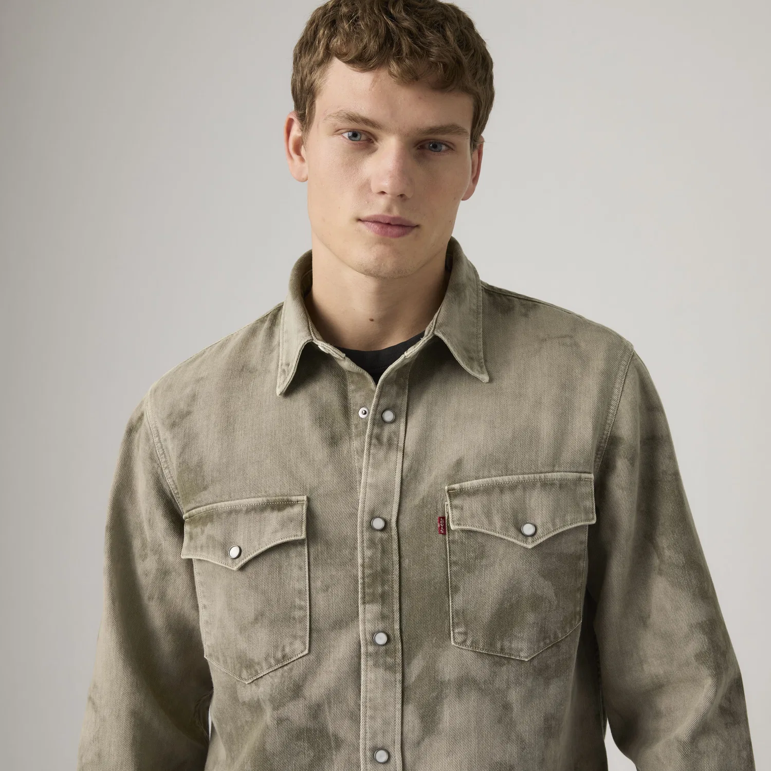 Свободная рубашка в западном стиле Levi's, Green — фото 2