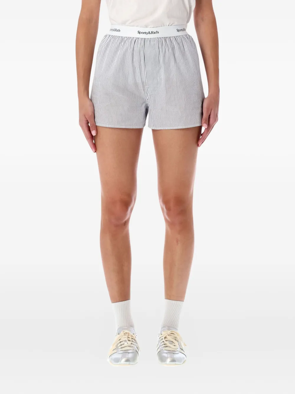 

Полосатые шорты Yankees с засечками Sporty & Rich, синий