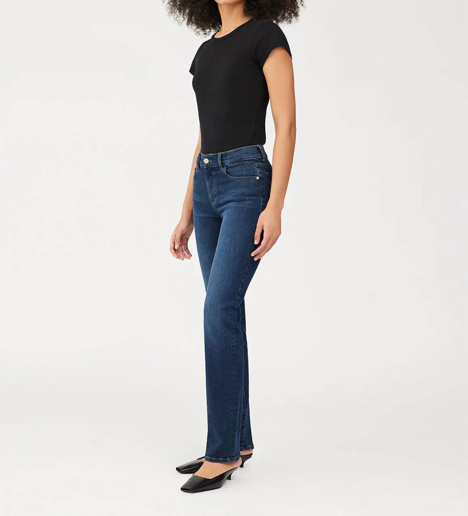 

Джинсы Mara Straight Mid Rise Instasculpt в цвете India Ink DL1961 - Women's
