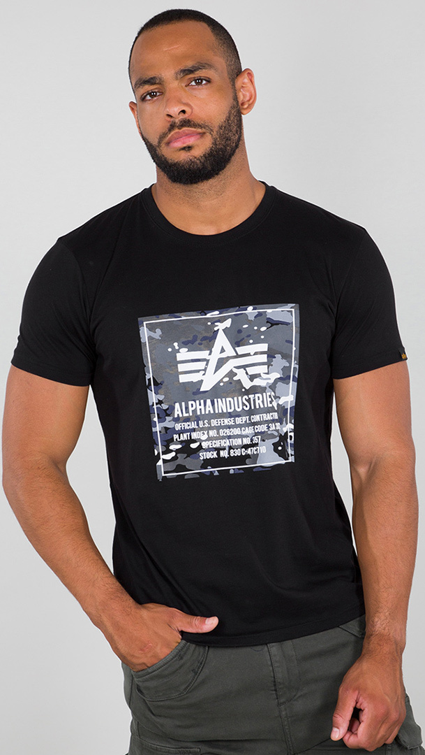 

Футболка Alpha Industries Camo Block T-Shirt, черный