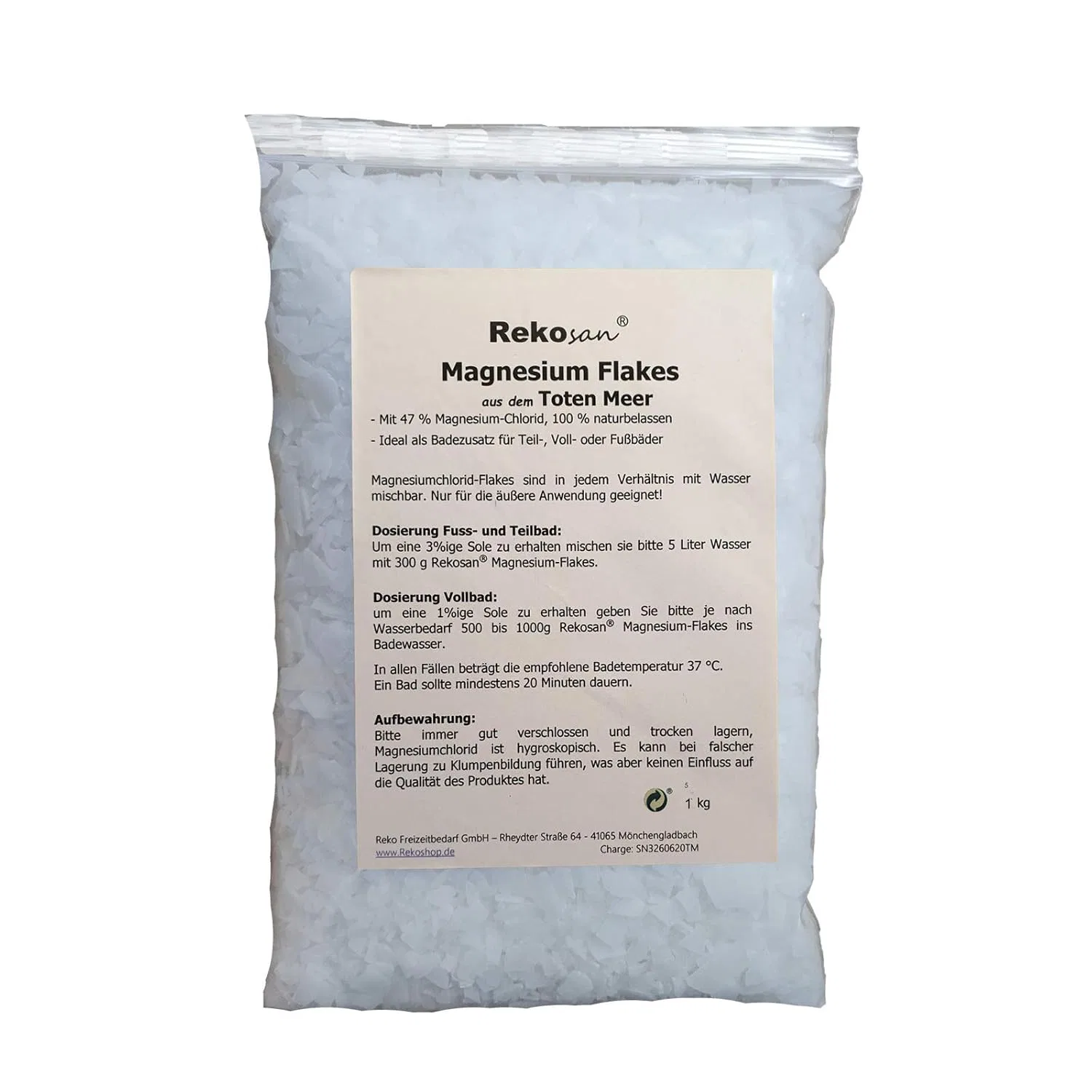 Хлорид магния «Dead Sea Flakes» 47% MgCl2, 1 кг ‎Rekosan