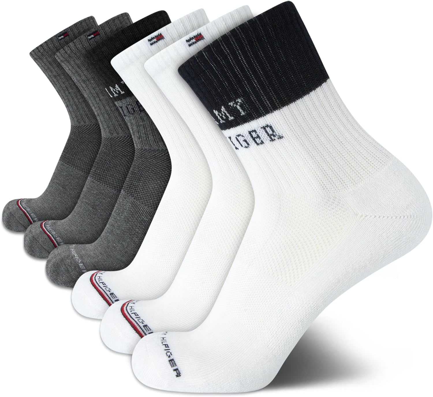 

Мужские носки Tommy Hilfiger - спортивные носки с высокой амортизацией (6 шт.), White/Grey