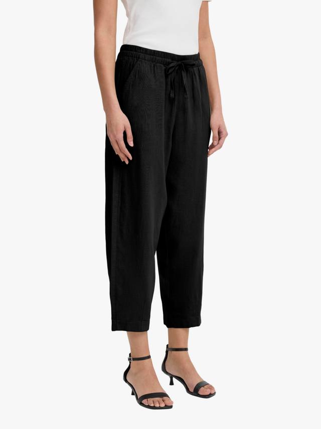 

Linno Linen Rich брюки-бочонок ICHI, Black