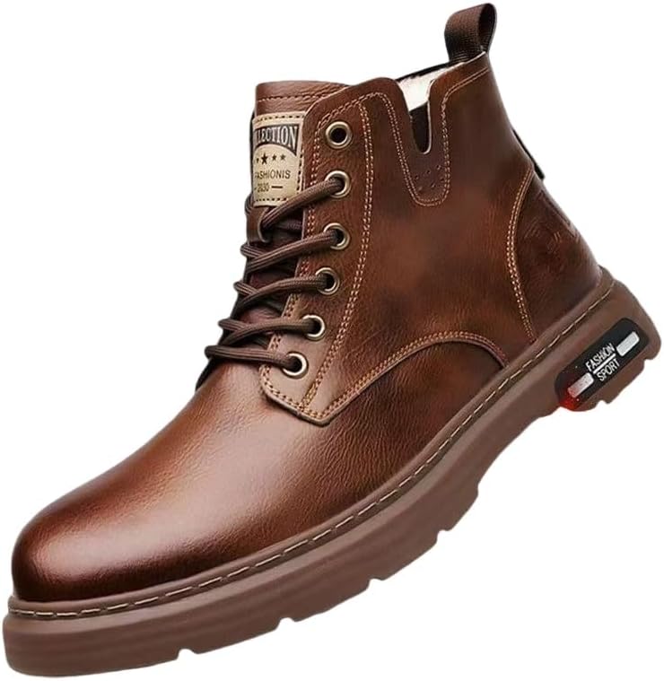 

Ретро высокие ботинки - модные короткие мужские ботинки большого размера для альпинизма, активного отдыха, путешествий, подходят для всех сезонов Fmshi, коричневый