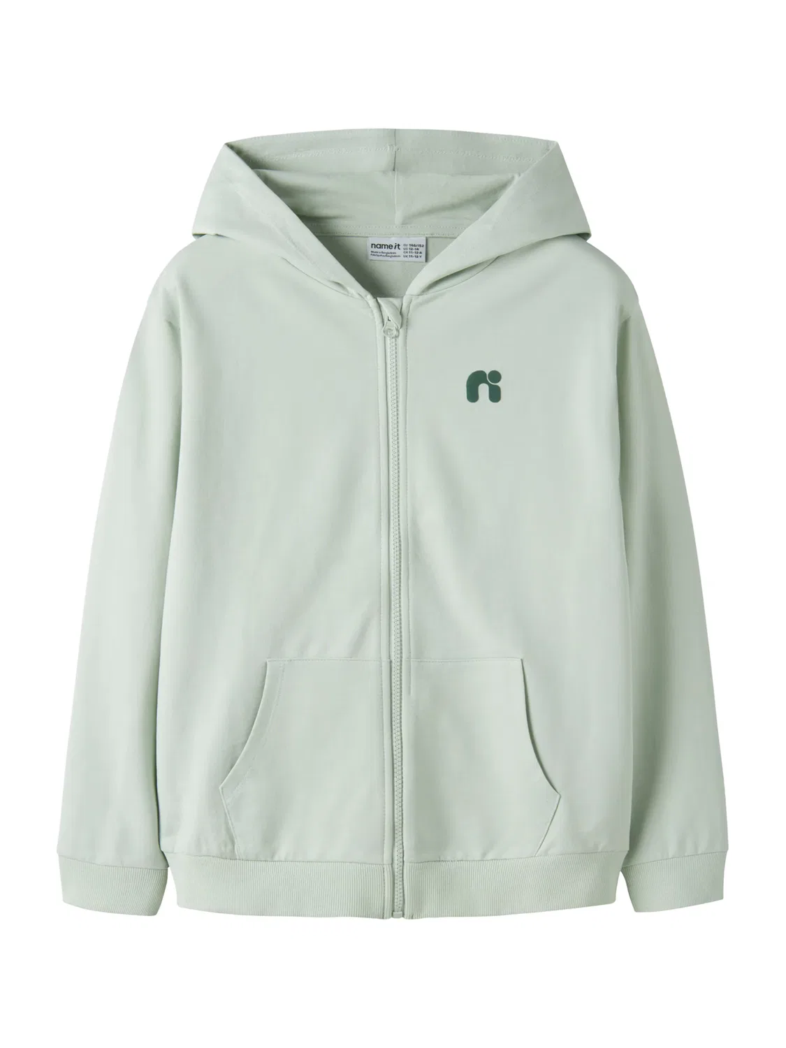 Толстовка на молнии 'NKMValon' Name It, Pastel Green/Dark Green