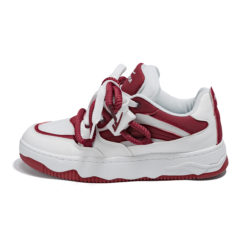 

WARRIOR Низкие скейтерские кроссовки бело-красные сетчатые, цвет White/Red (Mesh)
