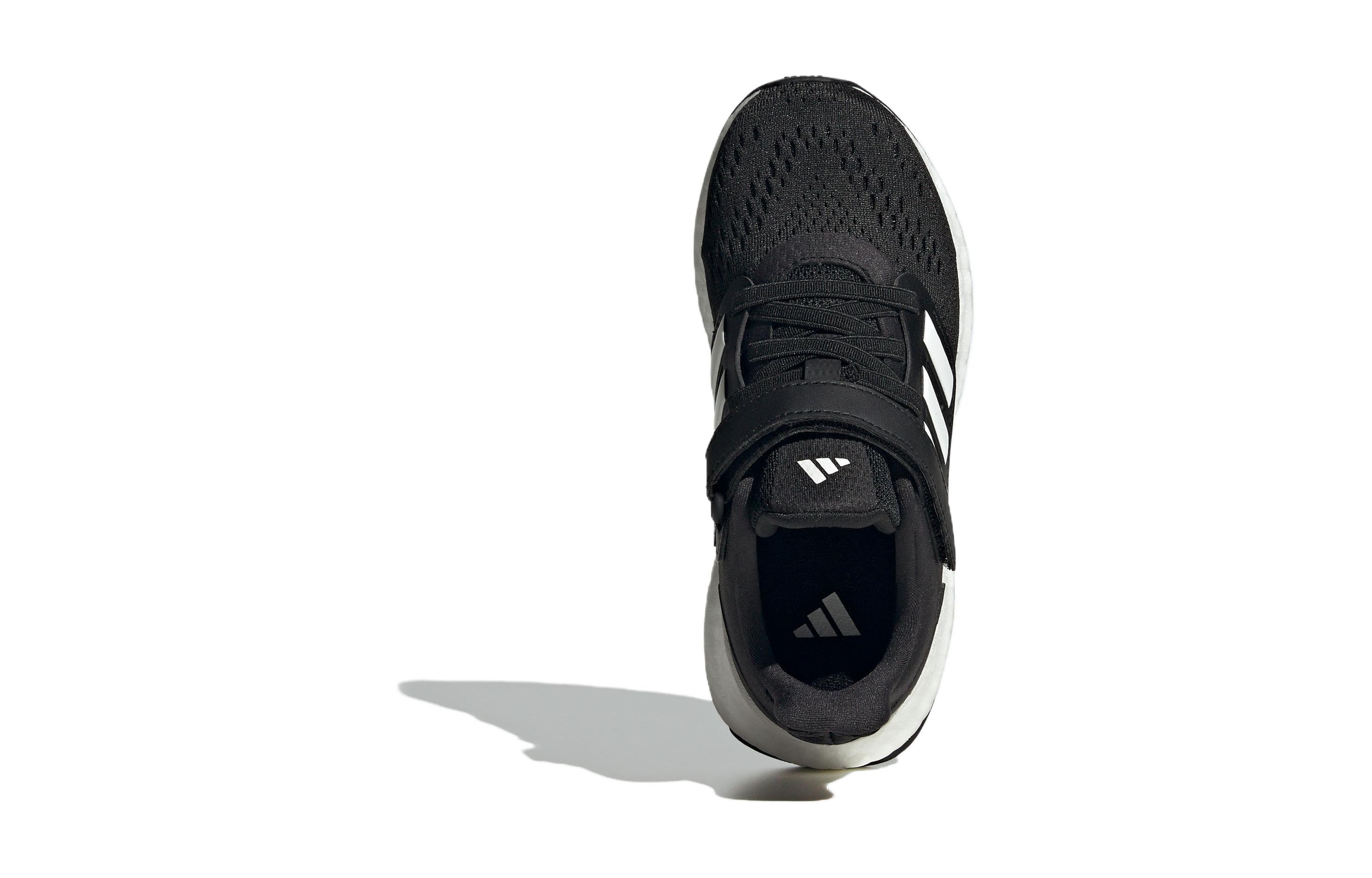 Чёрно-белые детские беговые кроссовки Adidas Pureboost RUNNING устойчивые к истиранию дышащие низкие — фото 4