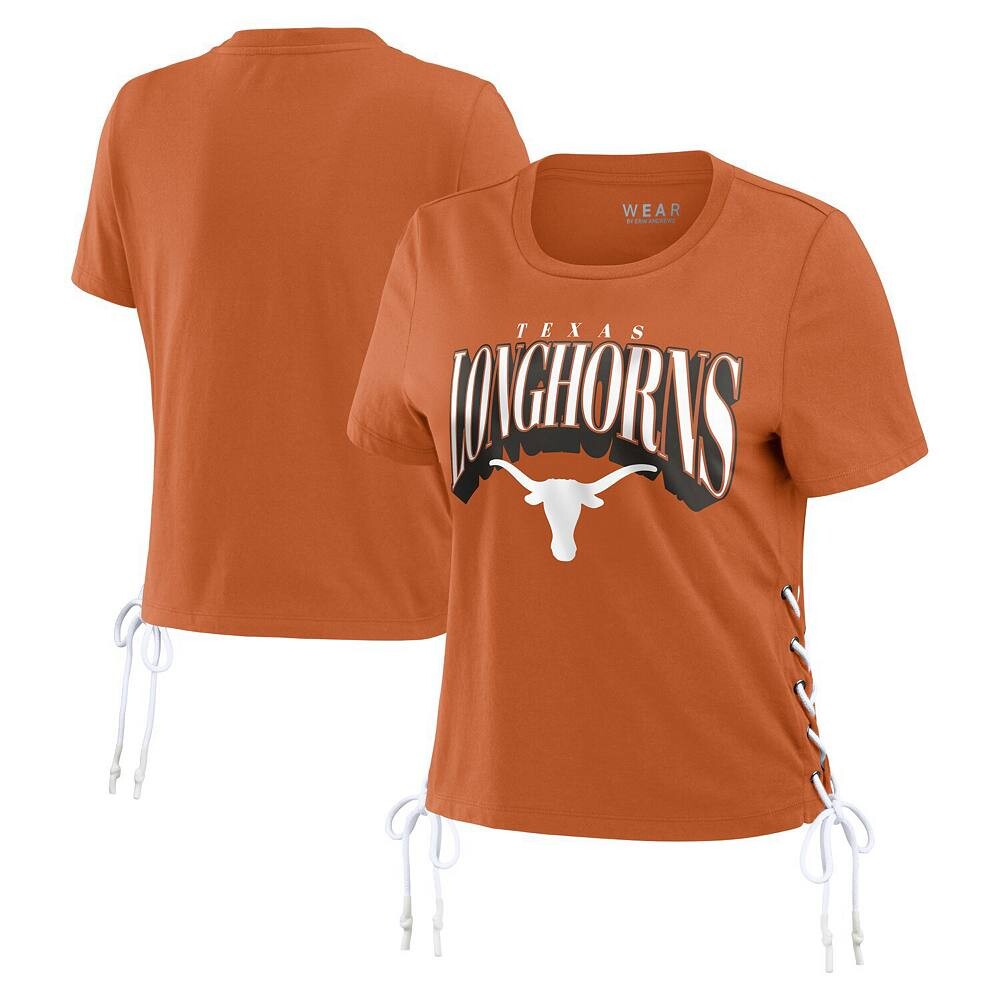 

Женская одежда Erin Andrews Texas Orange Texas Longhorns Скромная укороченная футболка со шнуровкой по бокам WEAR by Erin Andrews, цвет Tex Multi