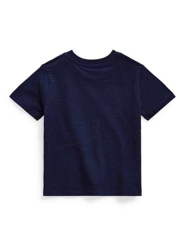 Детская хлопчатобумажная футболка с коротким рукавом Ralph Lauren, цвет Cruize Navy — фото 2