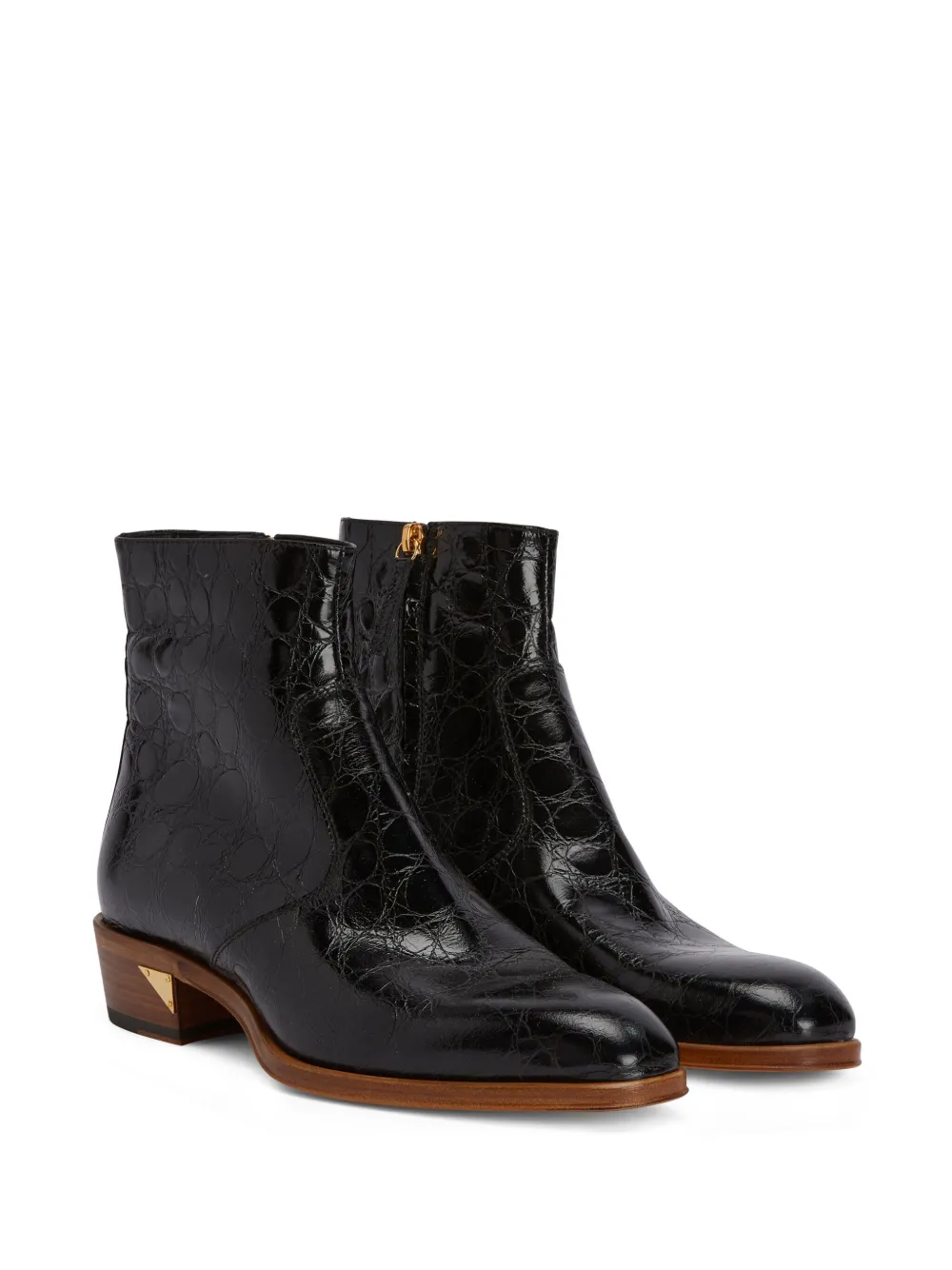Ботинки Fabyen с тиснением под крокодила Giuseppe Zanotti, черный — фото 2