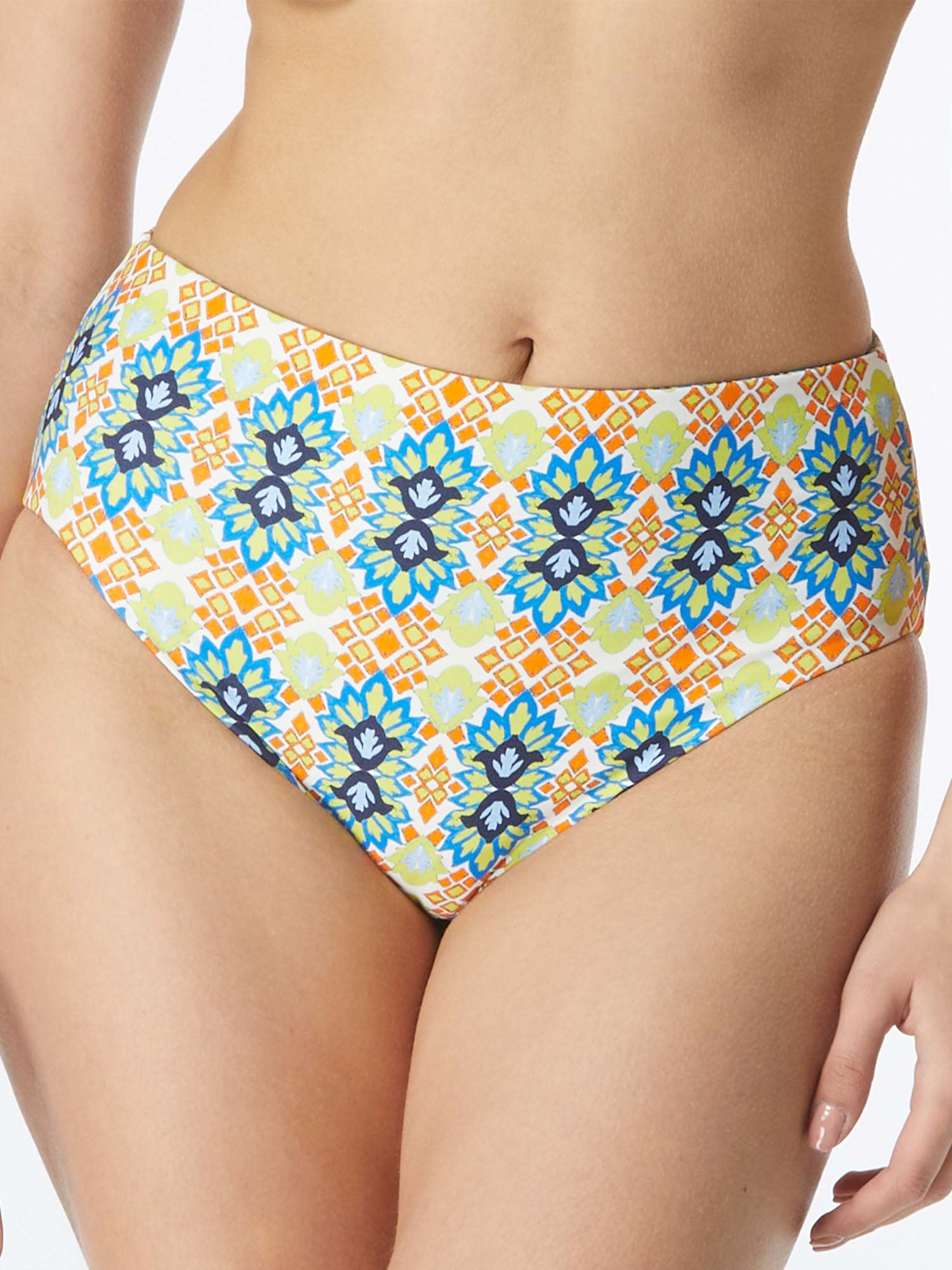 

Женские двусторонние плавки бикини Coco Reef Grecian Tile Verso с высокой талией