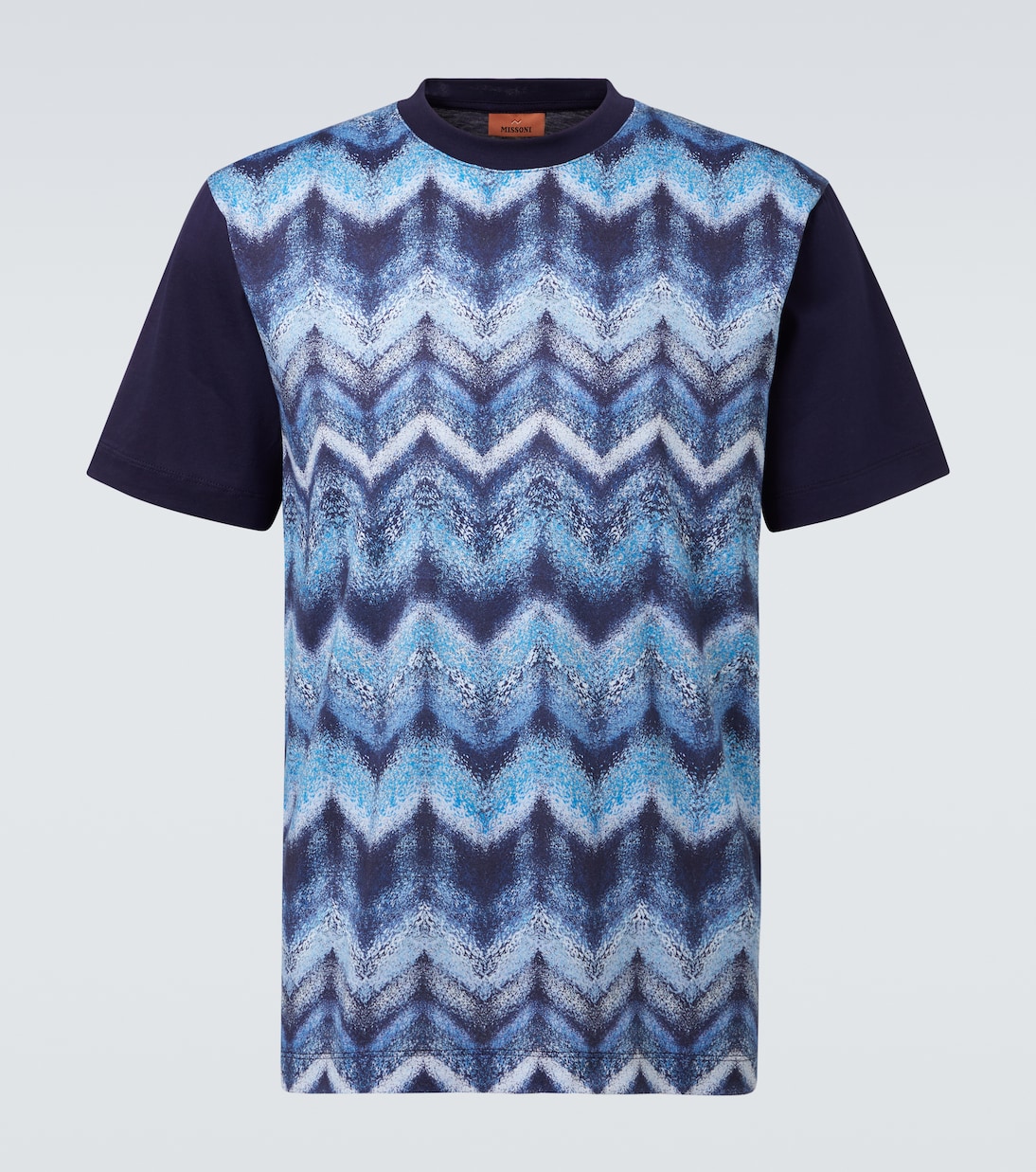 

Футболка из хлопкового джерси с зигзагообразным принтом Missoni, Blue Navy Base With Blue Tones
