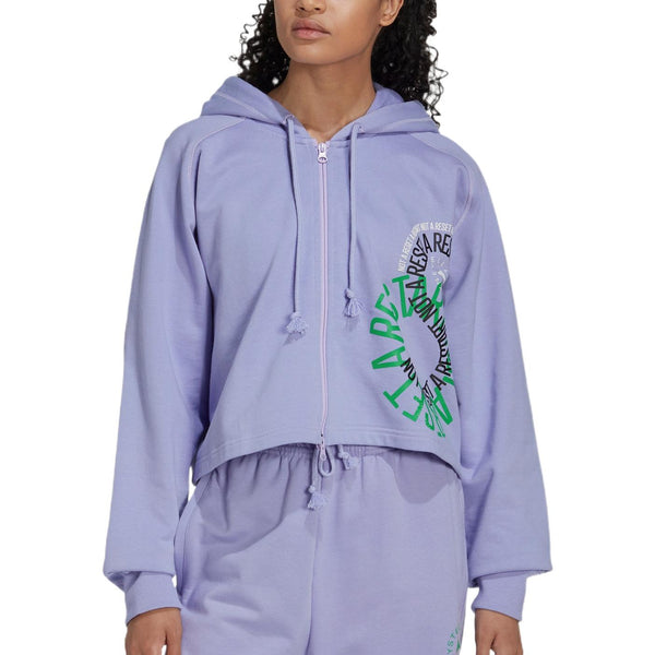 Толстовка by stella mccartney cropped hoodie Adidas, фиолетовый — фото 2