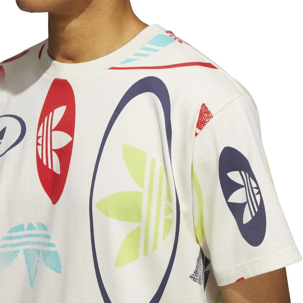 Футболка adidas Originals All Over Print Logo, Wonder White/Multicolor — фото 3