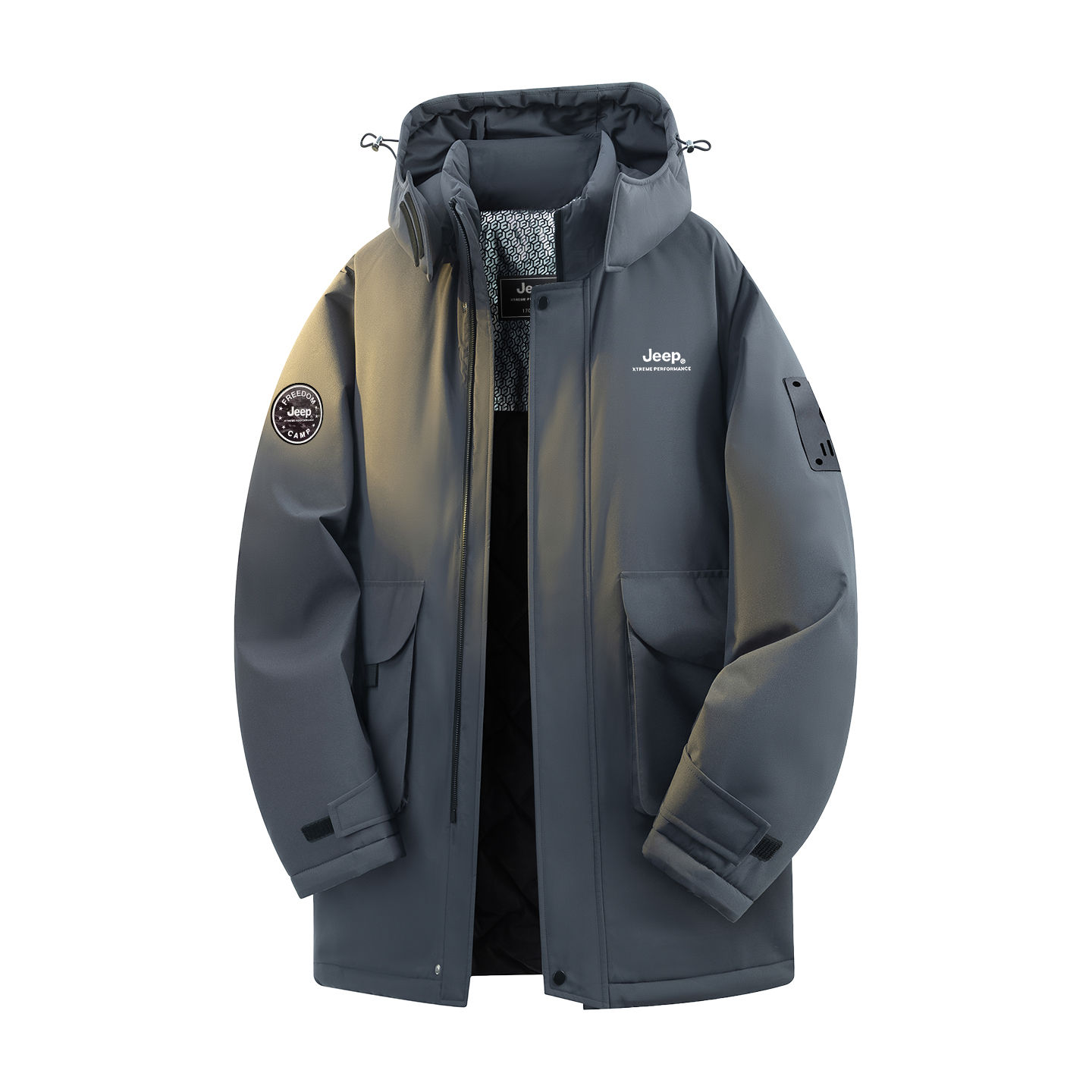 

Пуховик Unisex Hooded Thickened Cargo Jeep, iron серый[jeep high-end outdoor collection]