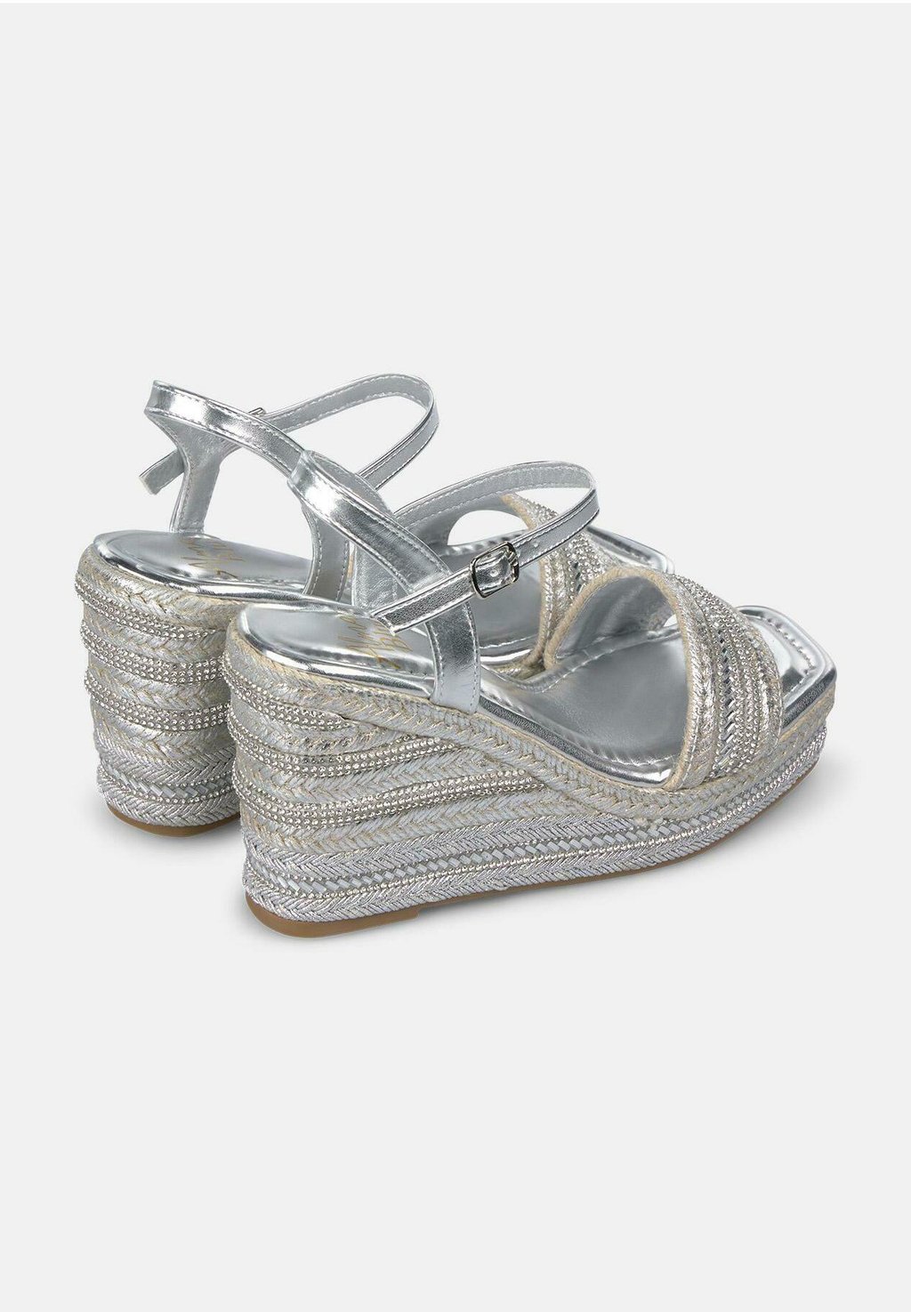 Босоножки на танкетке PUNTERA Y CIERRE CON HEBILLA - High heeled sandals Alma Blue, серебряный — фото 3