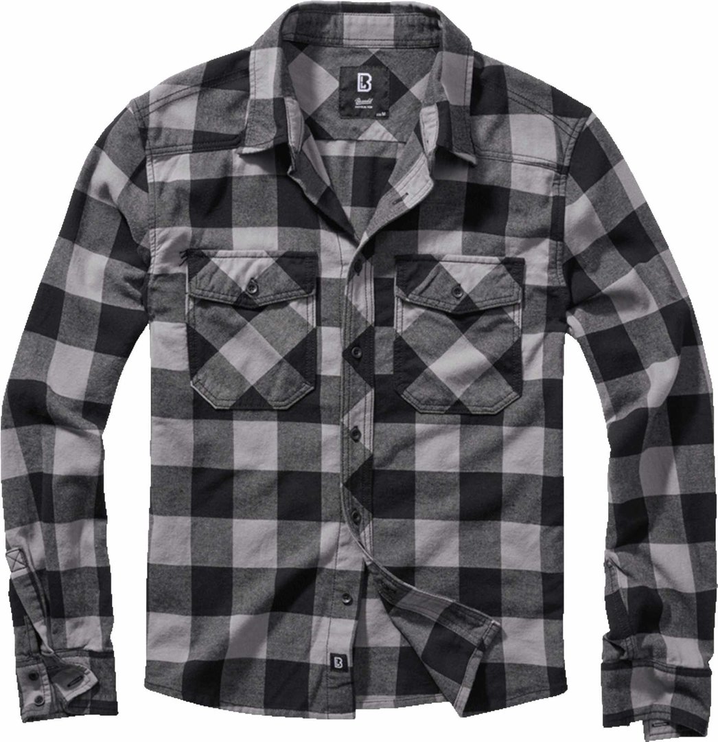 

Рубашка Brandit Check Shirt, цвет Black/Light Grey