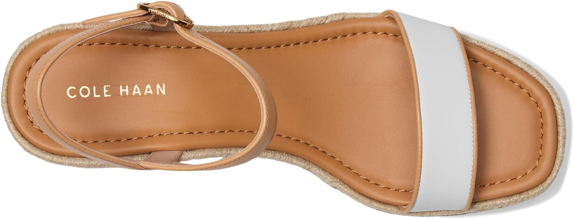 Сандалии Cole Haan Cloudfeel Keeton Espadrille Flatforms, цвет White Leather/Biscuit Leather — фото 2