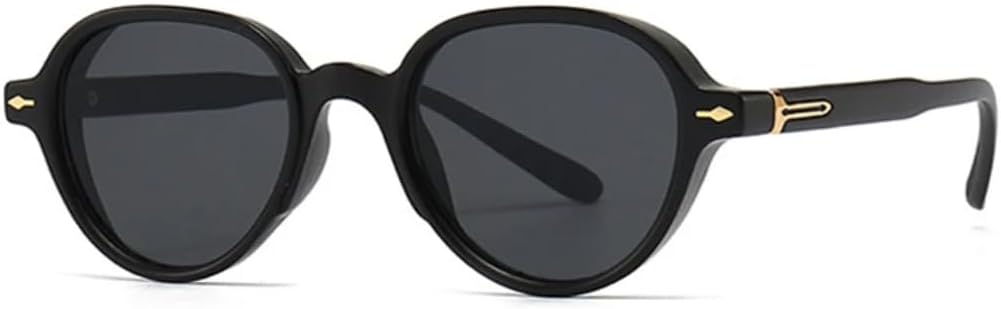 

Популярные овальные солнцезащитные очки для женщин и мужчин, градиентные, с защитой от УФ-излучения UV400, в стиле ретро, ​​с заклепками, в стиле панк UATXTAU, Black Gray