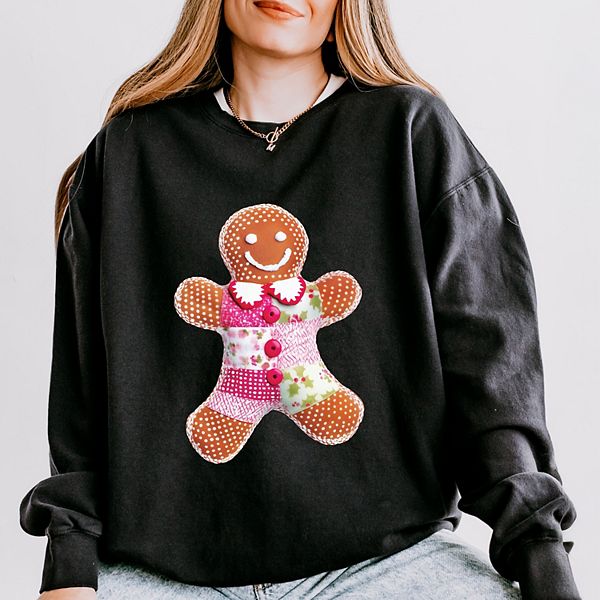 

Свитшот женский легкий, окрашенный в готовом виде, с принтом в горошек и патчворк Simply Sage Market, Black