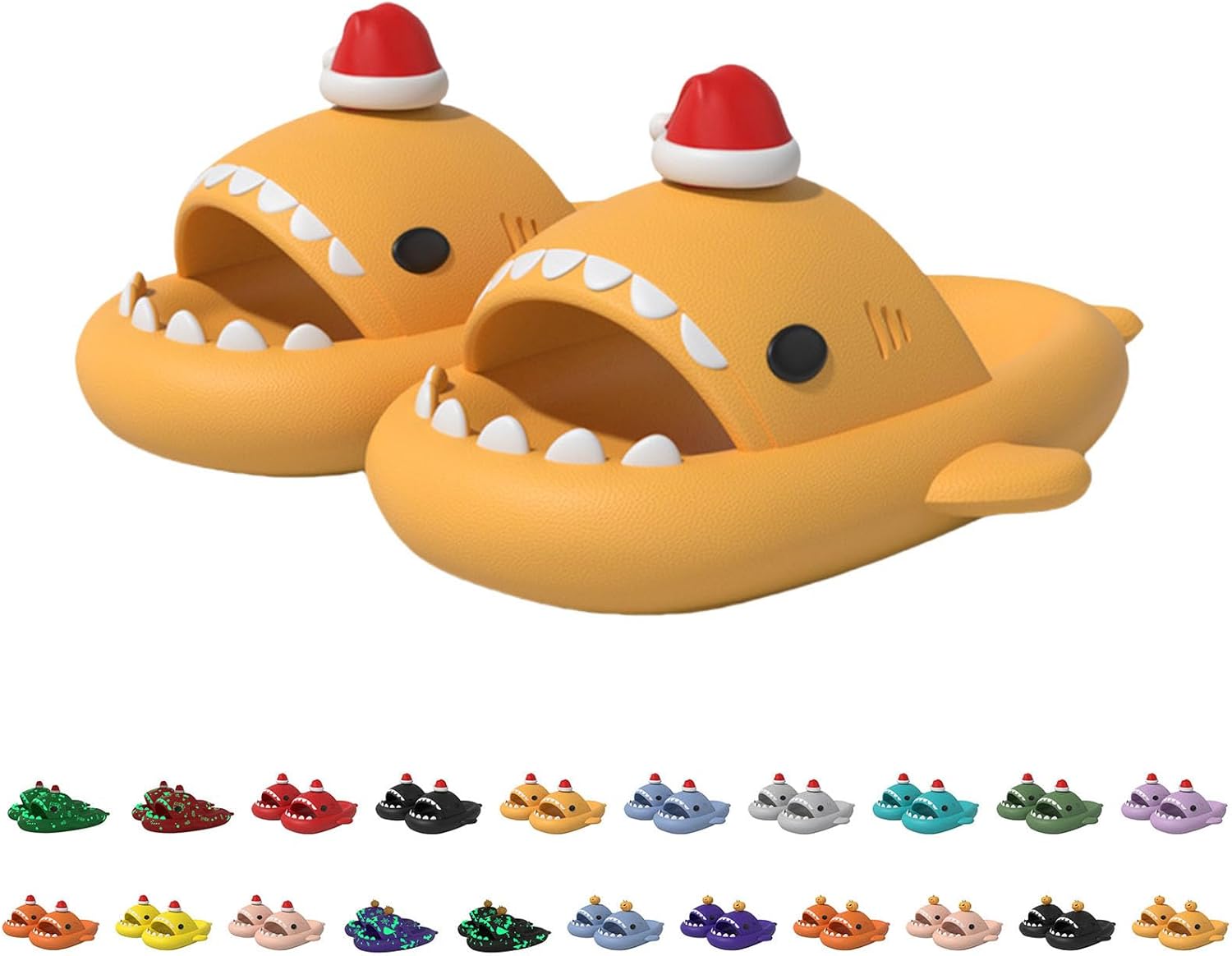 

Сланцы с акулой на Хэллоуин, рождественские сланцы с акулой, облачные сланцы с акулой 3D мультяшные тапочки для женщин и мужчин Generic, Pumpkin Color