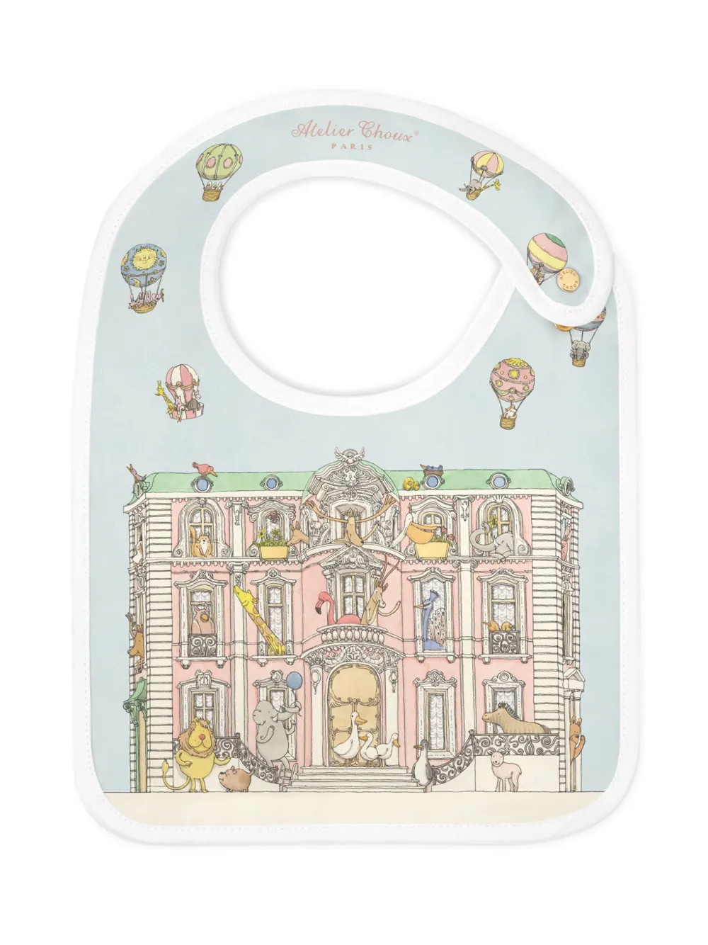 

Нагрудник из органического хлопка с принтом Monceau Mansion Atelier Choux, синий
