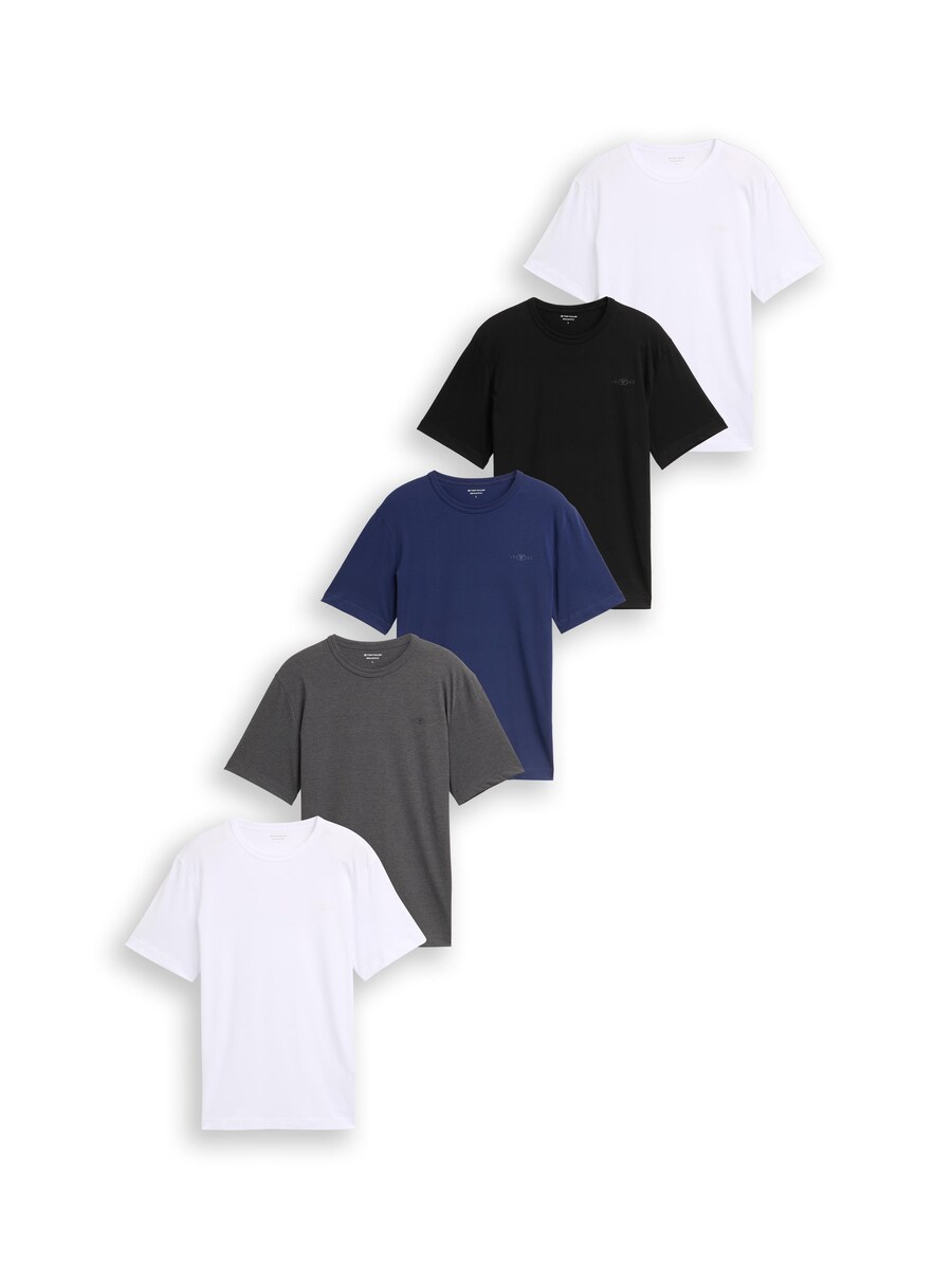 

Футболка TOM TAILOR, Gentian/Dark grey/Black/White