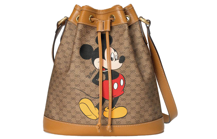 

GUCCI Дисней, кожаная сумка-мешок на шнурке, через плечо, кроссбод унисекс