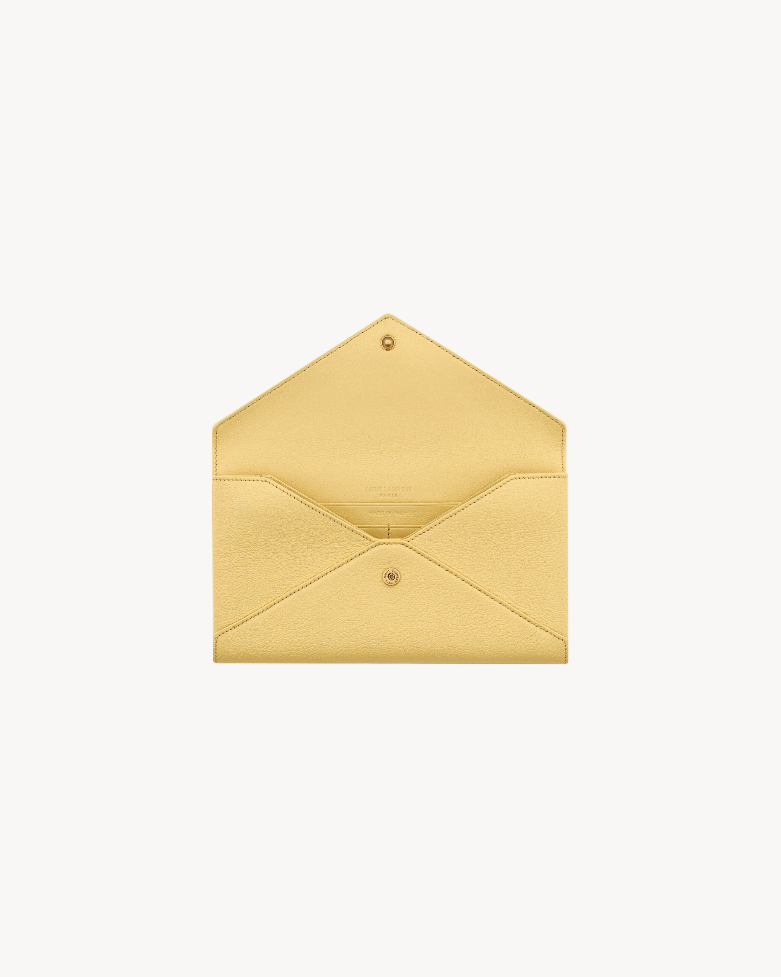 Большой кожаный кошелек LETTER Saint Laurent, желтый — фото 4