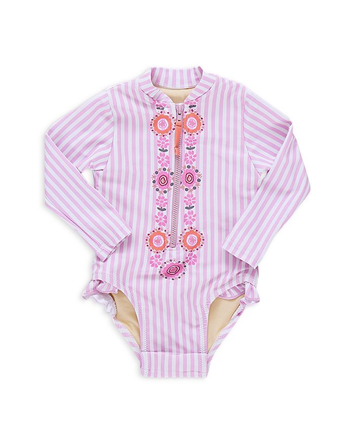 

Детский купальник с застежкой-молнией спереди Arden для девочек - Baby Pink Chicken, розовый
