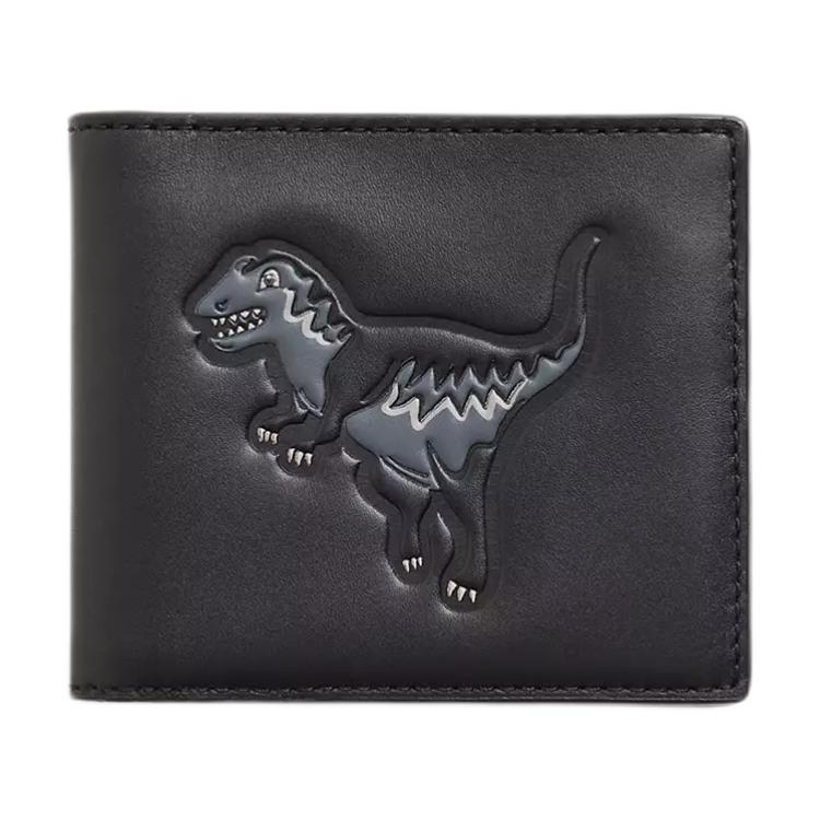

COACH Миниатюрный унисекс кошелёк из телячьей кожи чёрный, Black