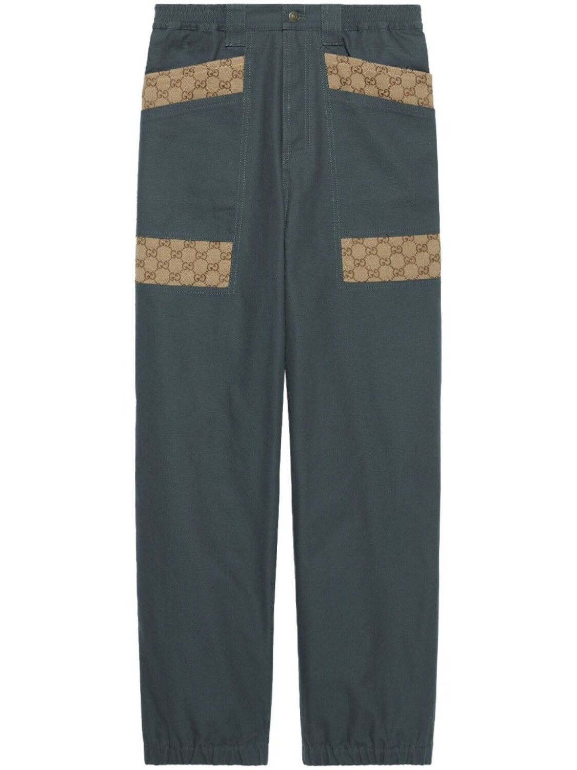 

Gucci джинсы с монограммой и вставками, серый
